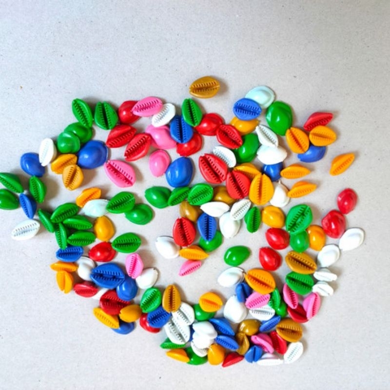 kewuk / kuwuk / biji congkak warna 100gram / biji kerang