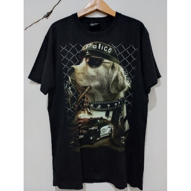 Kaos T-shirt Police Dog Rock Chang Original