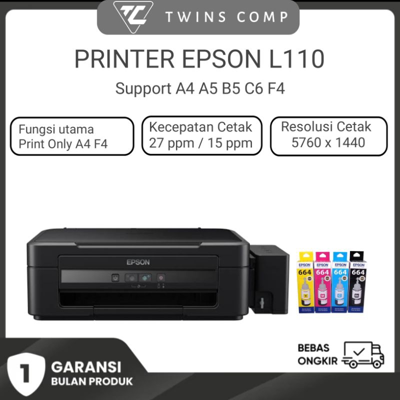 Printer Epson L110 PRINT ONLY A4 F4 WARNA