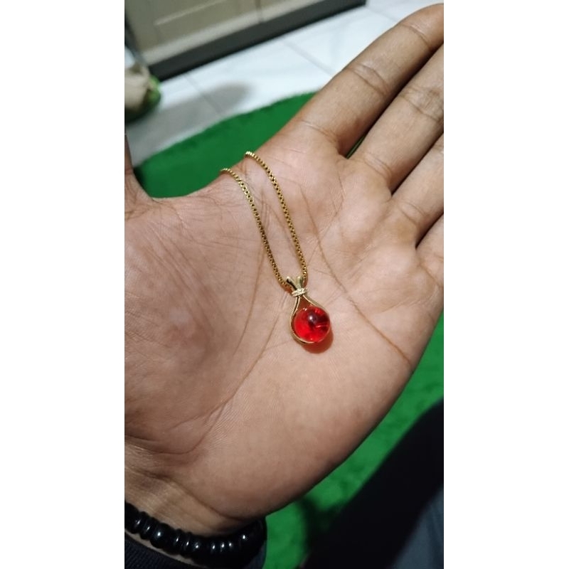 Kalung Wanita Xuping Liontin Batu Merah.