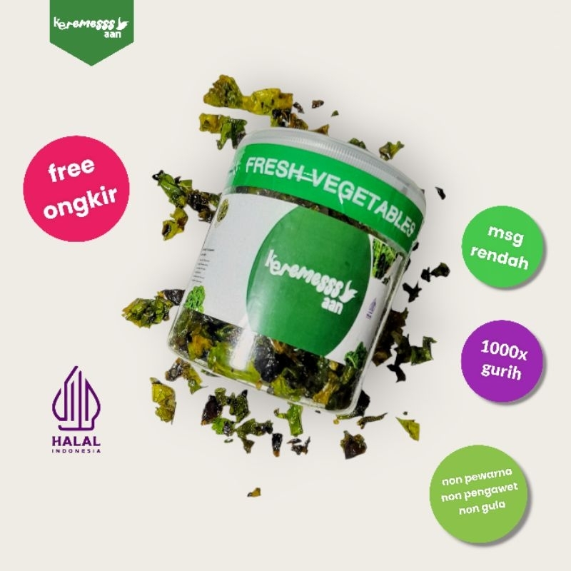 

keremesssaan, kremes sayur kale berkualitas cocok untuk toping segala makanan lezat