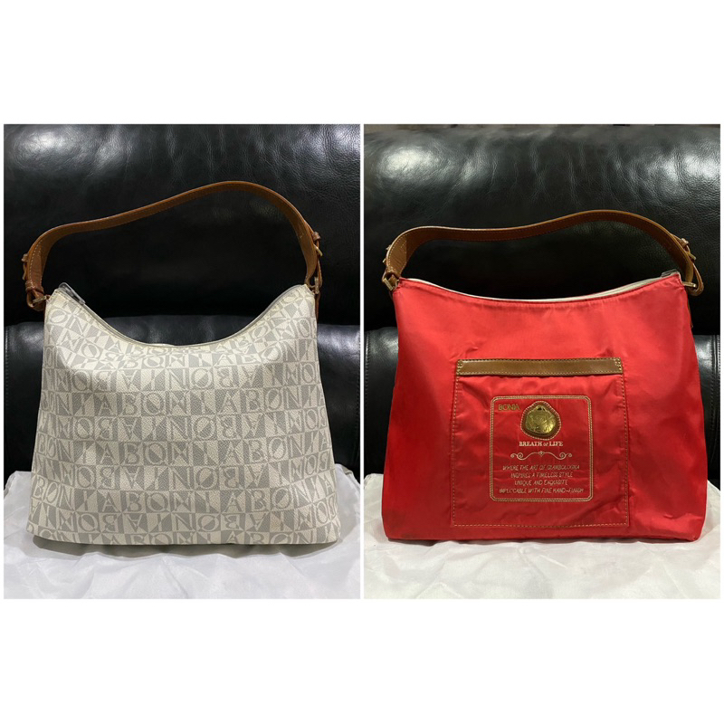 Bonia Monogram Hobo 2 Sided Authentic