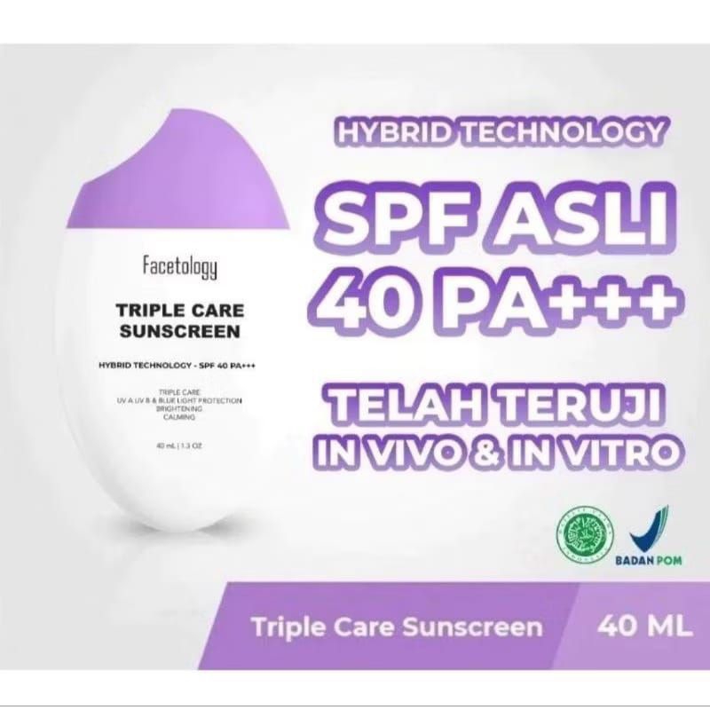 (SHARE IN JAR) FACETOLOGY TripleCare Sunscreen SPF 40PA++ - Facetolgy Triple Care Suncreen -  mencer