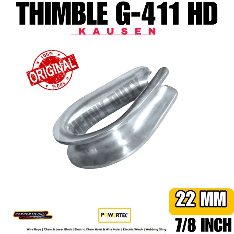 THIMBLE WIRE ROPE KAUSEN SLING G-411 22 MM-7/8INCH HEAVY DUTY | POWERTEC THIMBLE WIRE ROPE KAUSEN SL