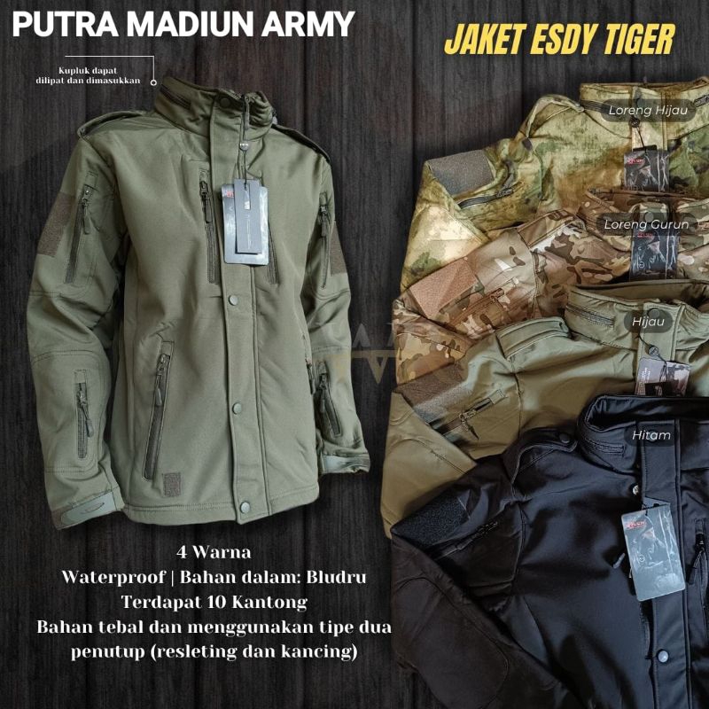 Jaket Tactical ESDY TIGER (Waterproof) / Jaket gunung / Jaket Tiger
