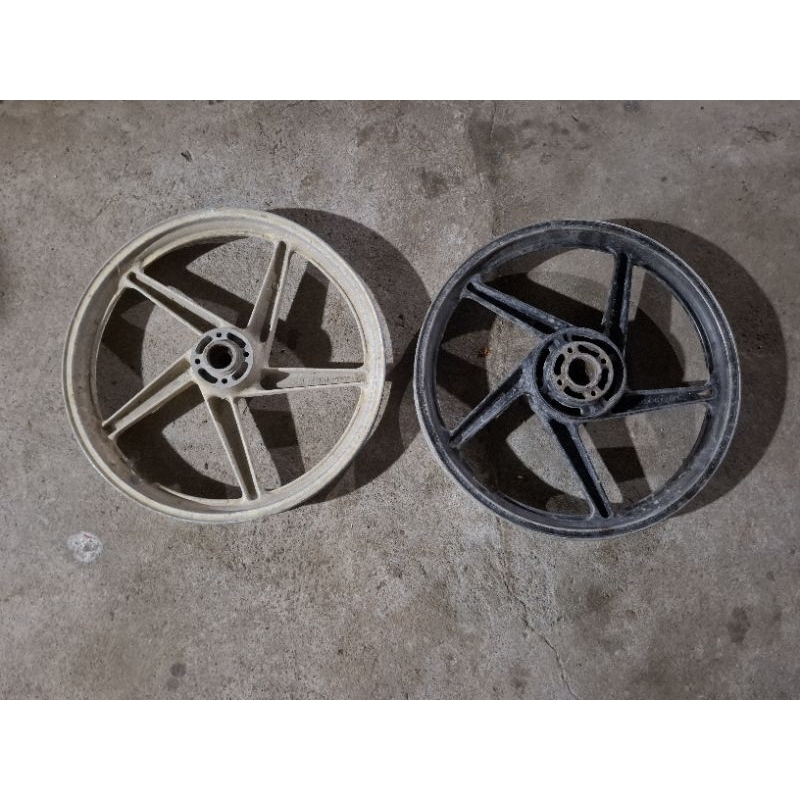 velg racing depan belakang enkei suzuki rk cool pnp satria lumba hiu double disc original