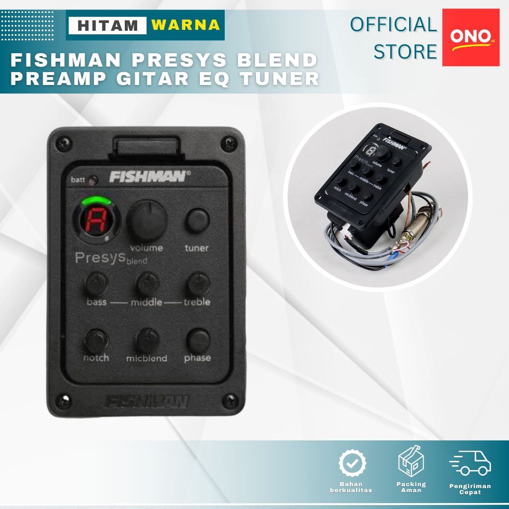 FISHMAN Presys Blend Preamp Amplifier Gitar Akustis Guitar Bass Acoustic EQ Tuner - EQ-201