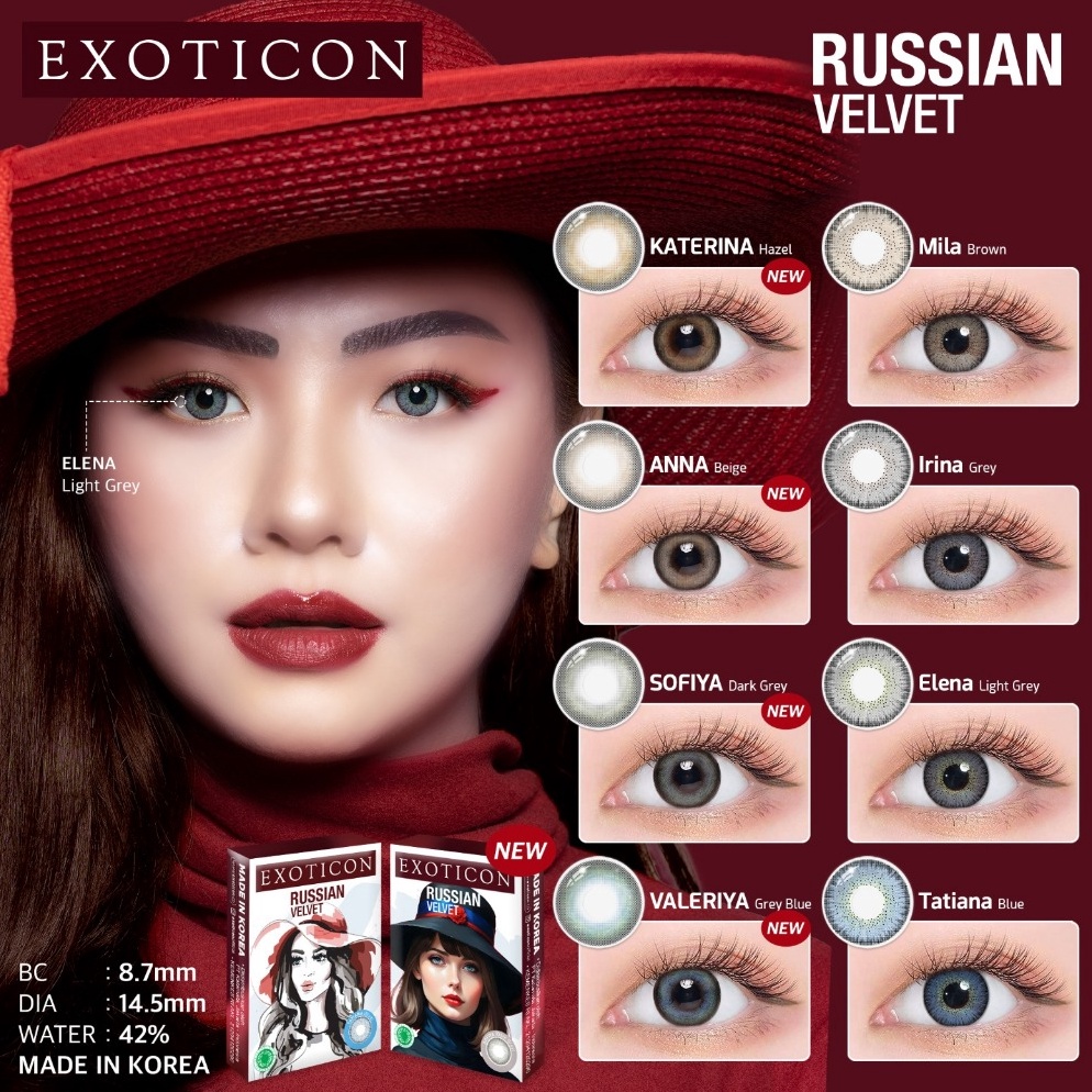 Super Laris Softlens X2 RUSSIAN VELVET 145 MM Normal  Minus 5 SD 6 By X2 Exoticon  Soflen Russian Ve