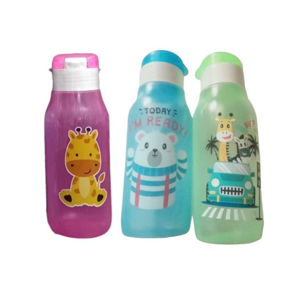 Botol  Fliptop Plastik / Botol Air Minum Karakter 350ml  dan 500 ml/ Cocok untuk Souvenir  - Kota Ma