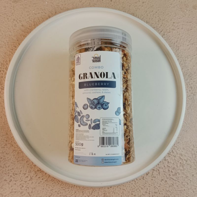 

Granola Timur Tengah Blueberry 500 Gram Sereal Makanan Sehat High Quality Isi Almond Mede Kismis