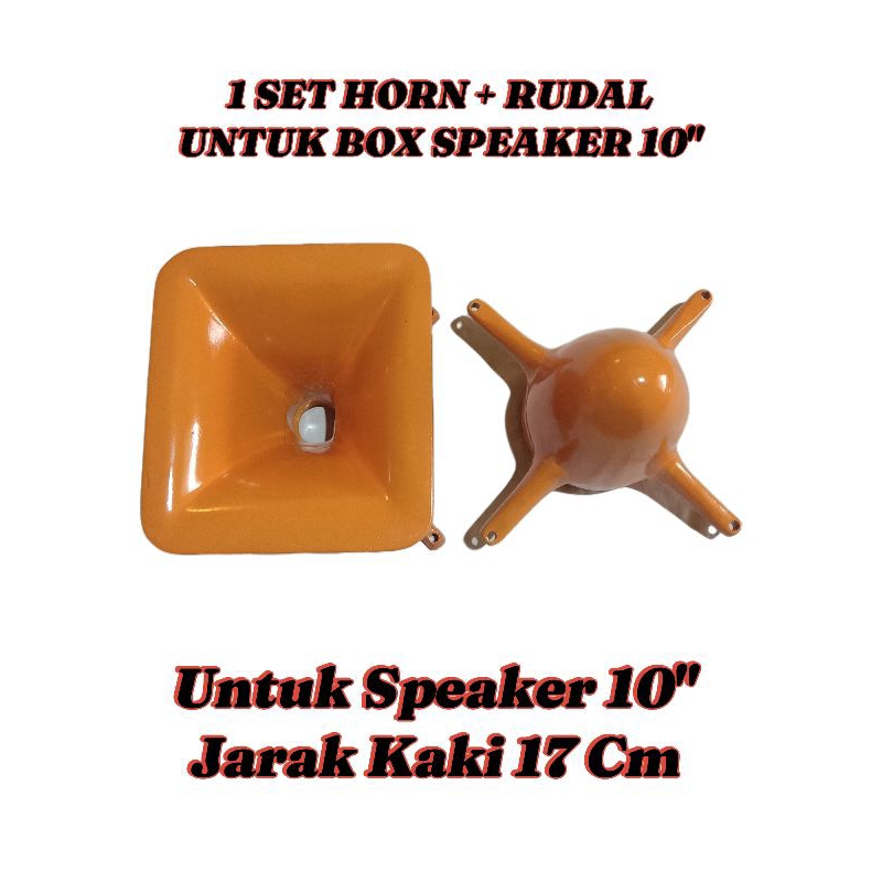 SEPASANG HORN + RUDAL ( PHASEPLUG ) T 20 UNTUK SPEAKER 10 IN ( WARNA OREN )