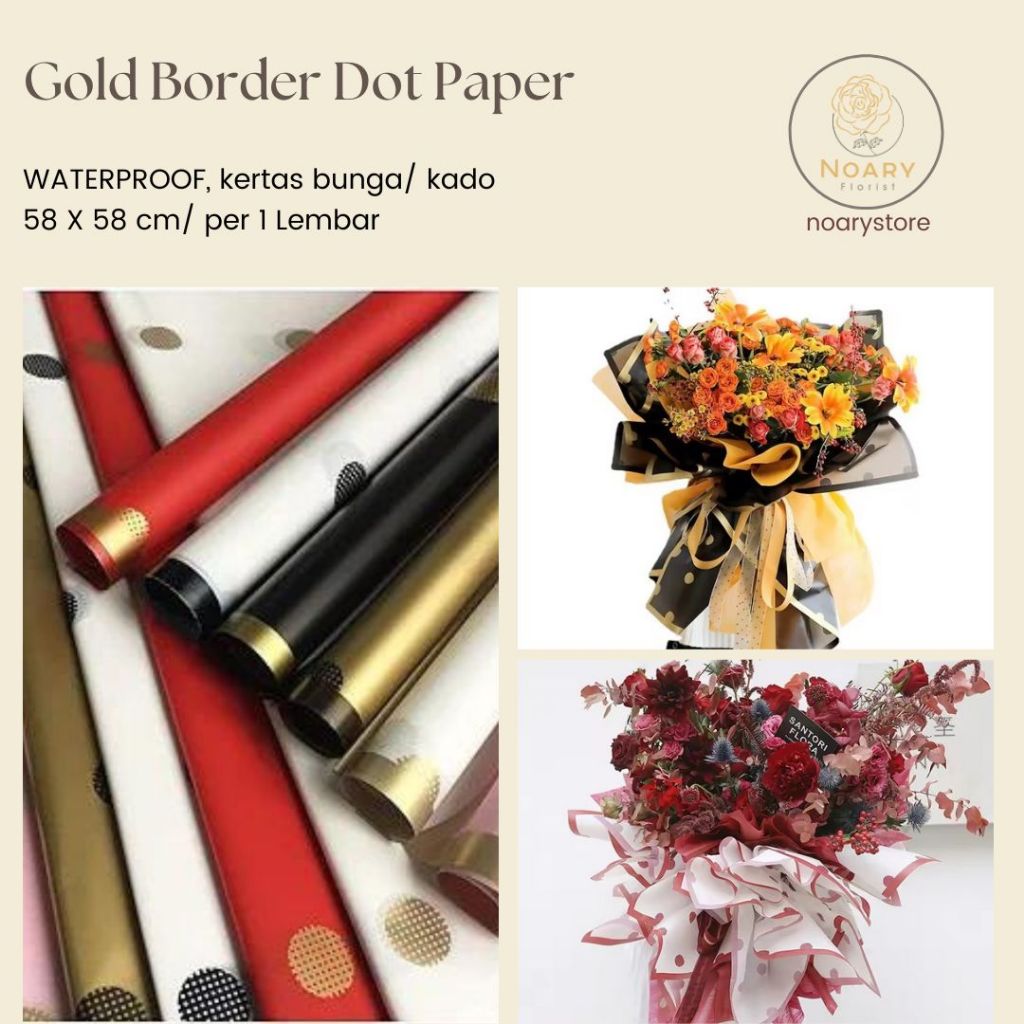 

GOLD BORDER DOT PAPER / CELLOPHANE