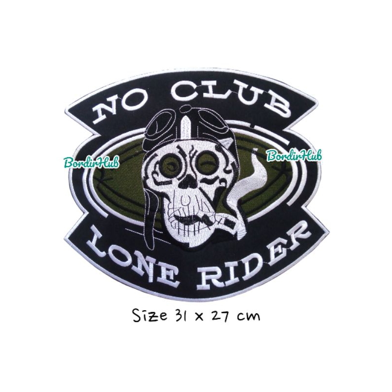 backpatch bordir lone rider big logo emblem jaket motor punggung