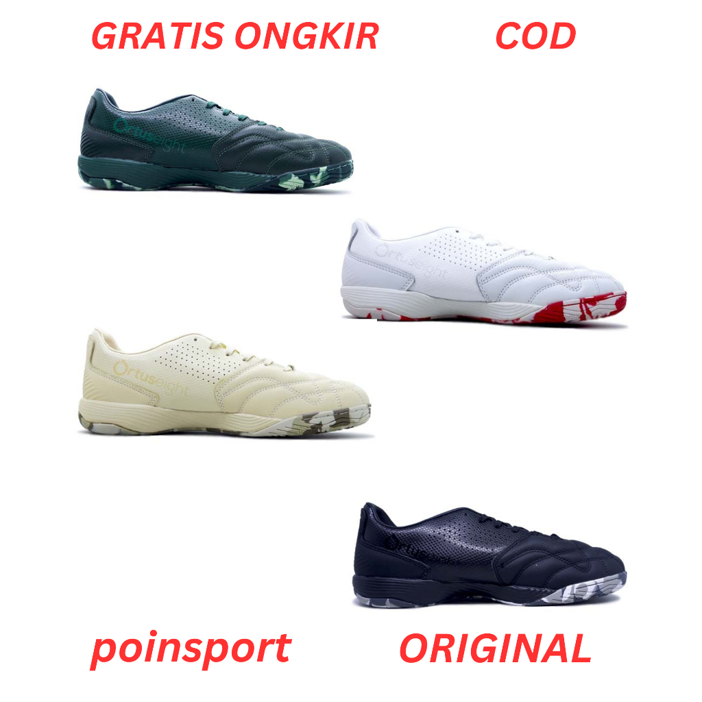 Sepatu Futsal ORTUSEIGHT JOGOSALA REVOLT IN Black Camo, Emerald Camo, Ivory Camo, White Ortred