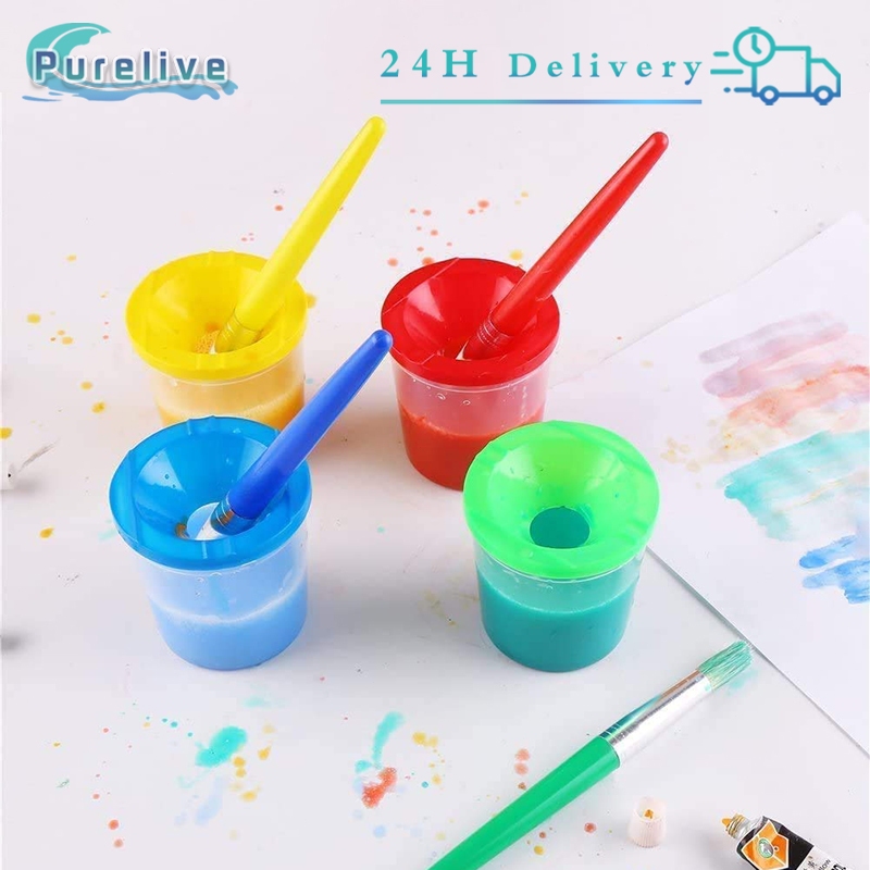 

4pcs Wadah Air Untuk Cat Paint Water Cup Brush Cleaner Cup