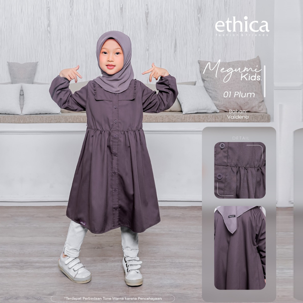 ETHICA ATASAN ANAK MEGUMI KIDS 01 PLUM MODEL TUNIK BAHAN VALDENA NYAMAN DAN KEKINIAN