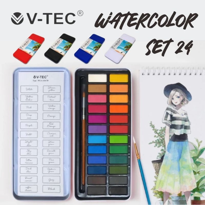 

Water Colour Type WCA-1324 V-TEC TB24 clr + 1 Kuas