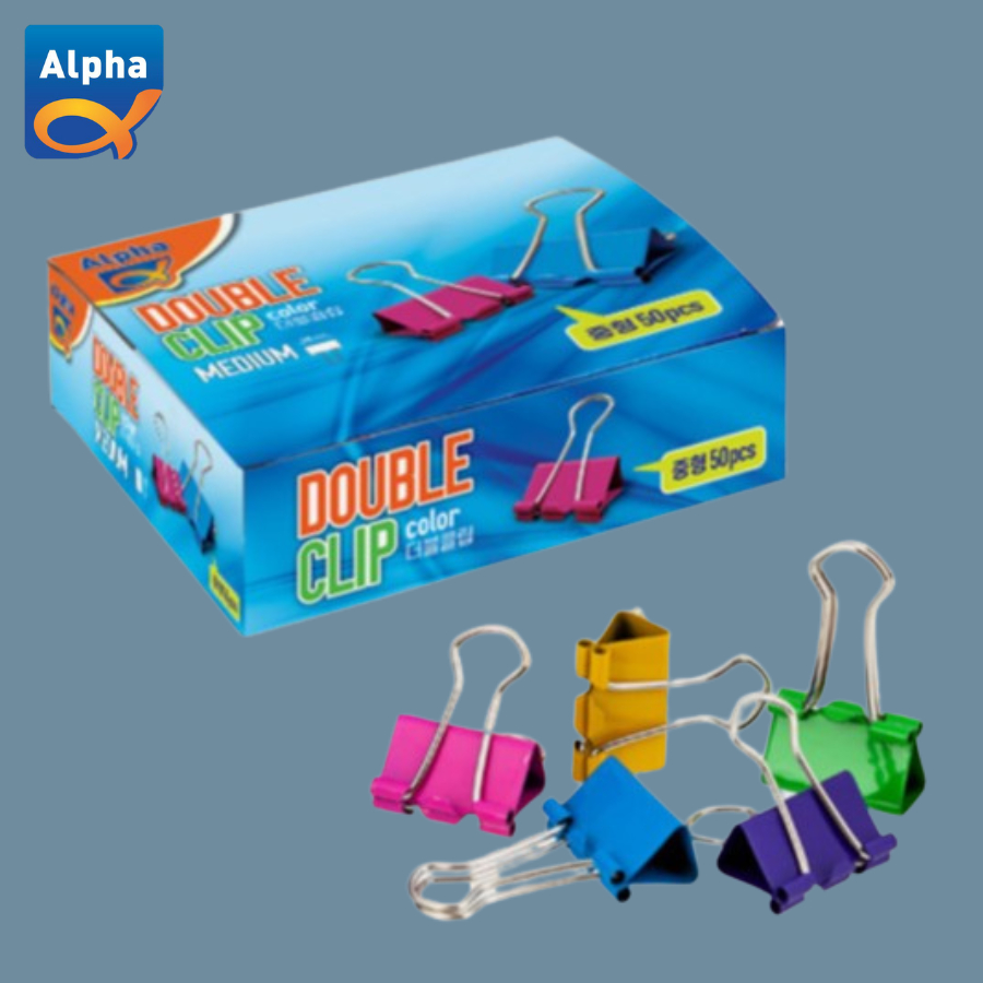 

[Alpha] Color Paper Clip 25mm / Binder Clip / Penjepit Kertas isi 50 Pcs - Middle