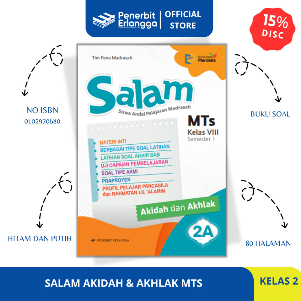 [Erlangga Official] Salam Akidah & Akhlak Mts Kelas 8A - Kurikulum Merdeka