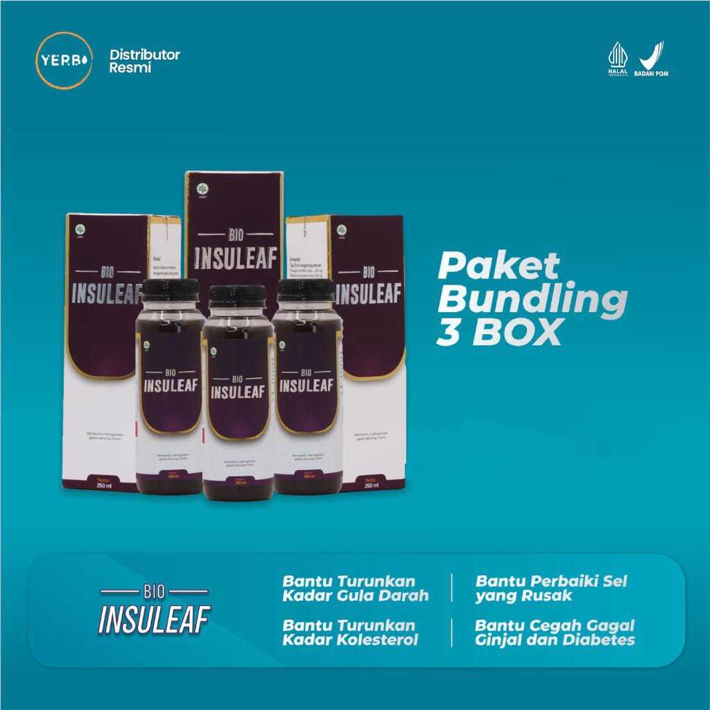 

Paket 3 Box Bio Insuleaf - Kontrol Gula Darah Tanpa Batasan MakananTurunkan Gula Darah Resiko Komplikasi Kolesterol Menurunkan Kadar Gula Mengatasi Kencing Manis Diabetes Melitus Mencegah Gagal Ginjal menurunkan kolesterol obat gula darah obat kolesterol