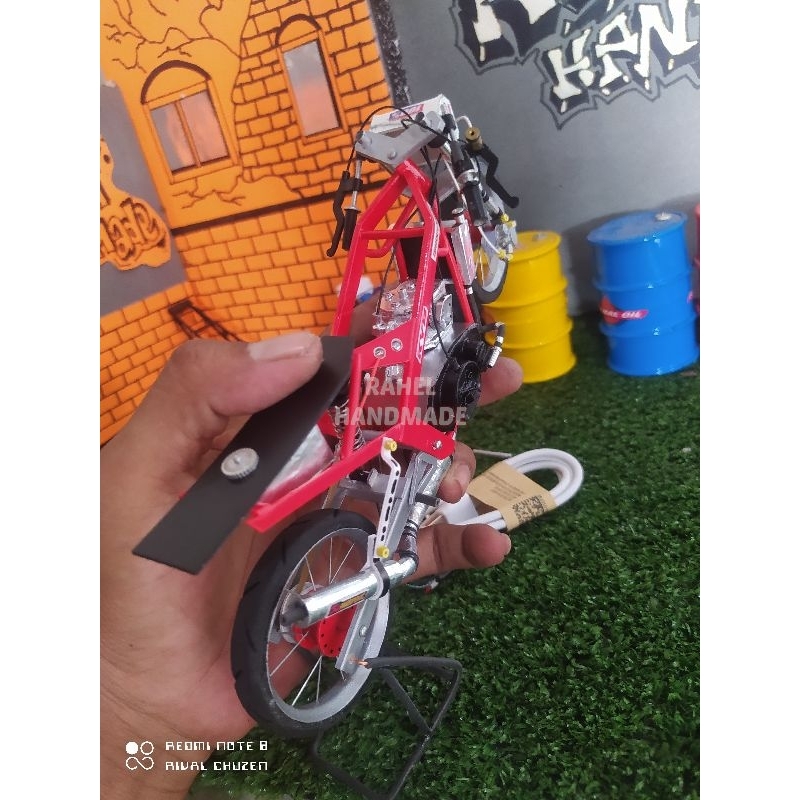 Miniatur drag ninja bisa di gas skala 1:12 dijamin realpic