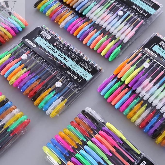 

berkualitas 18 Pcs Pulpen Warna Pen Gel warna warni 1mm Bolpen pastel Pulpen gel neon color Pen Pastel Warna Warni 1 set 18 Warna Glitter Pen