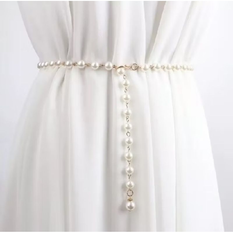 Ikat pinggang belt mutiara| sabuk mutiara| mutiara  rantai