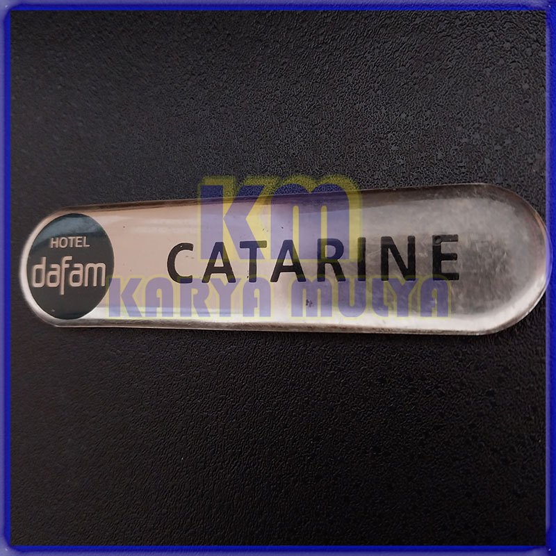 

Papan Nama Logo Hotel Name Tag Custom Model Oval Fiber - Karya Mulya