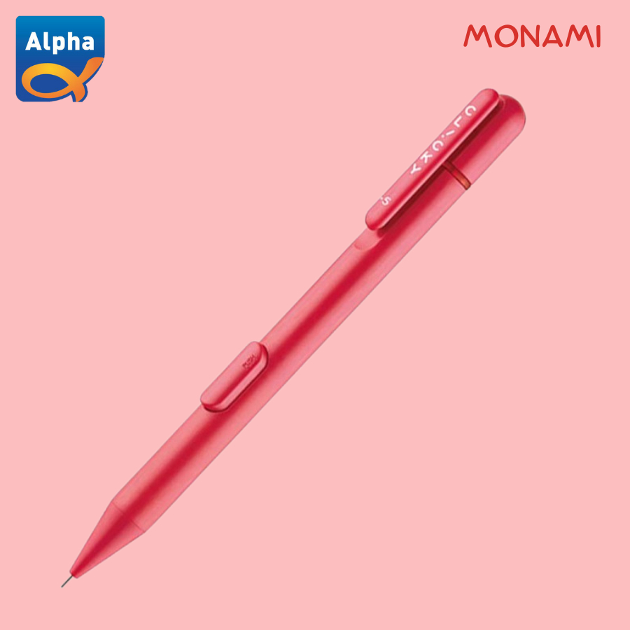 

[Monami] Clicky Side Knock Mechanical Pencil / Pensil Mekanik - Cherry Color Body