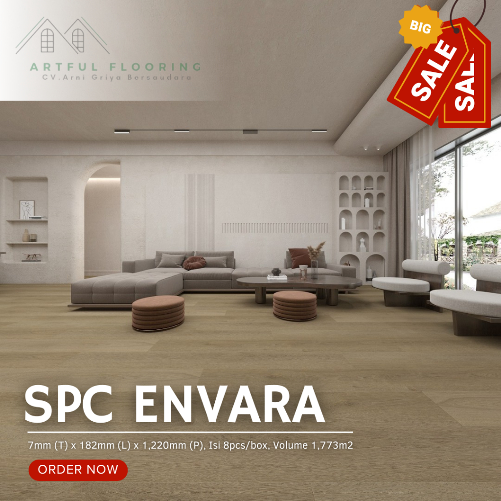 LANTAI SPC ENVARA | Motif Wood Tebal 7mm+foam