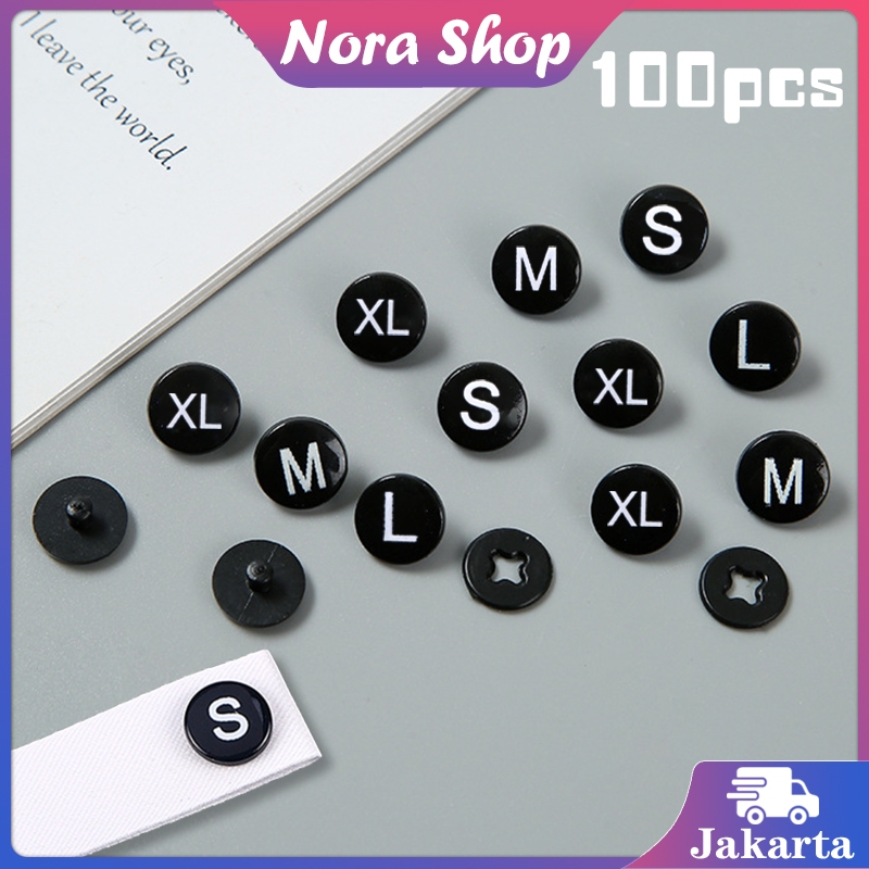 100pcs Label Ukuran Baju Label Pakaian Plastik Dapat Dilepas Label Size Baju Angka Label Size