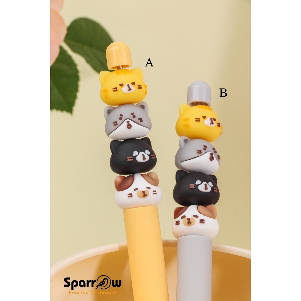 

SPARROW Pen Silikon / Silicone Pen / Pen Karakter Lucu Cantik CAT DIARY (8079)