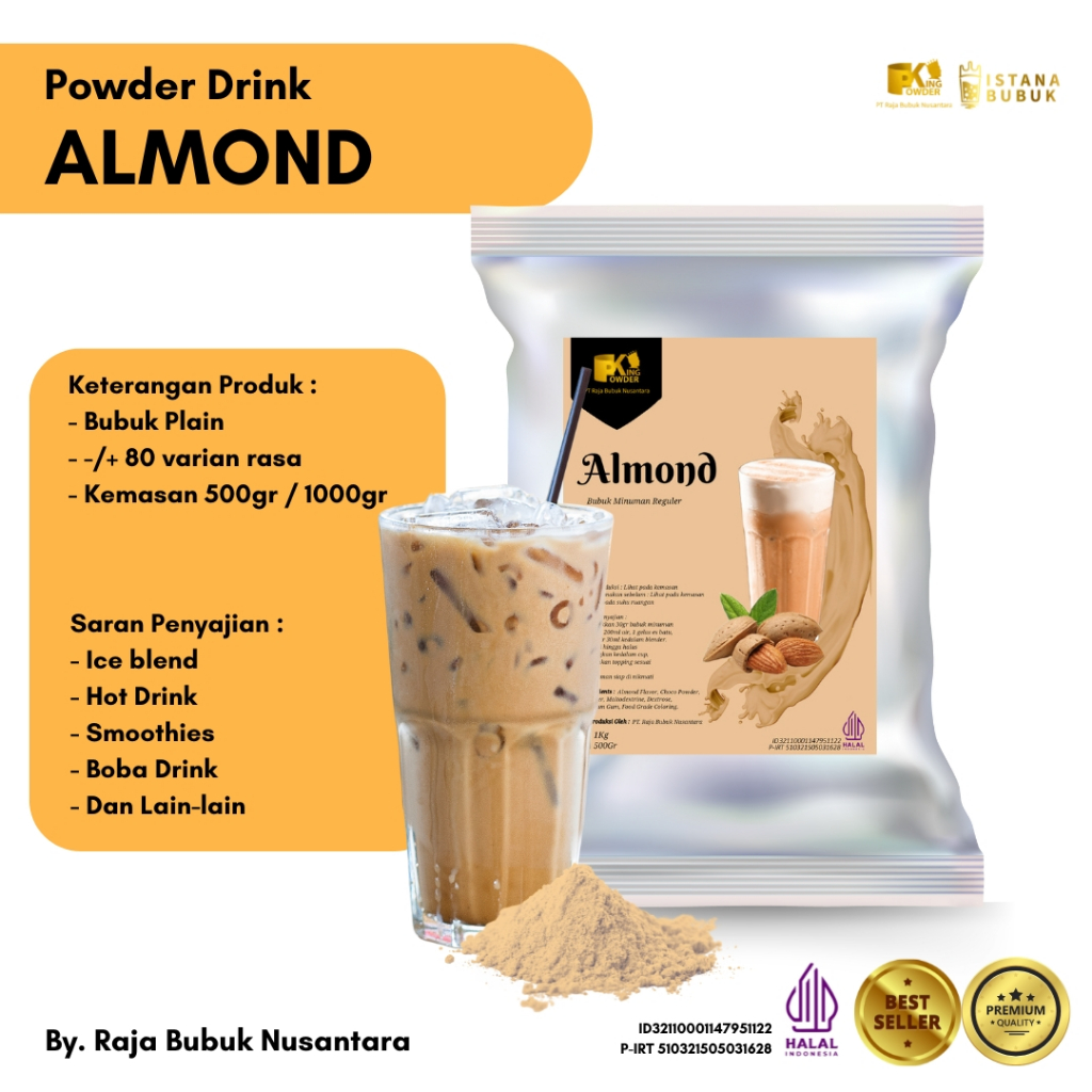 

Bubuk Regular Almond Bubuk Minuman Almond 1 Kg Bubuk Minuman Kacang Almond 1 Kg