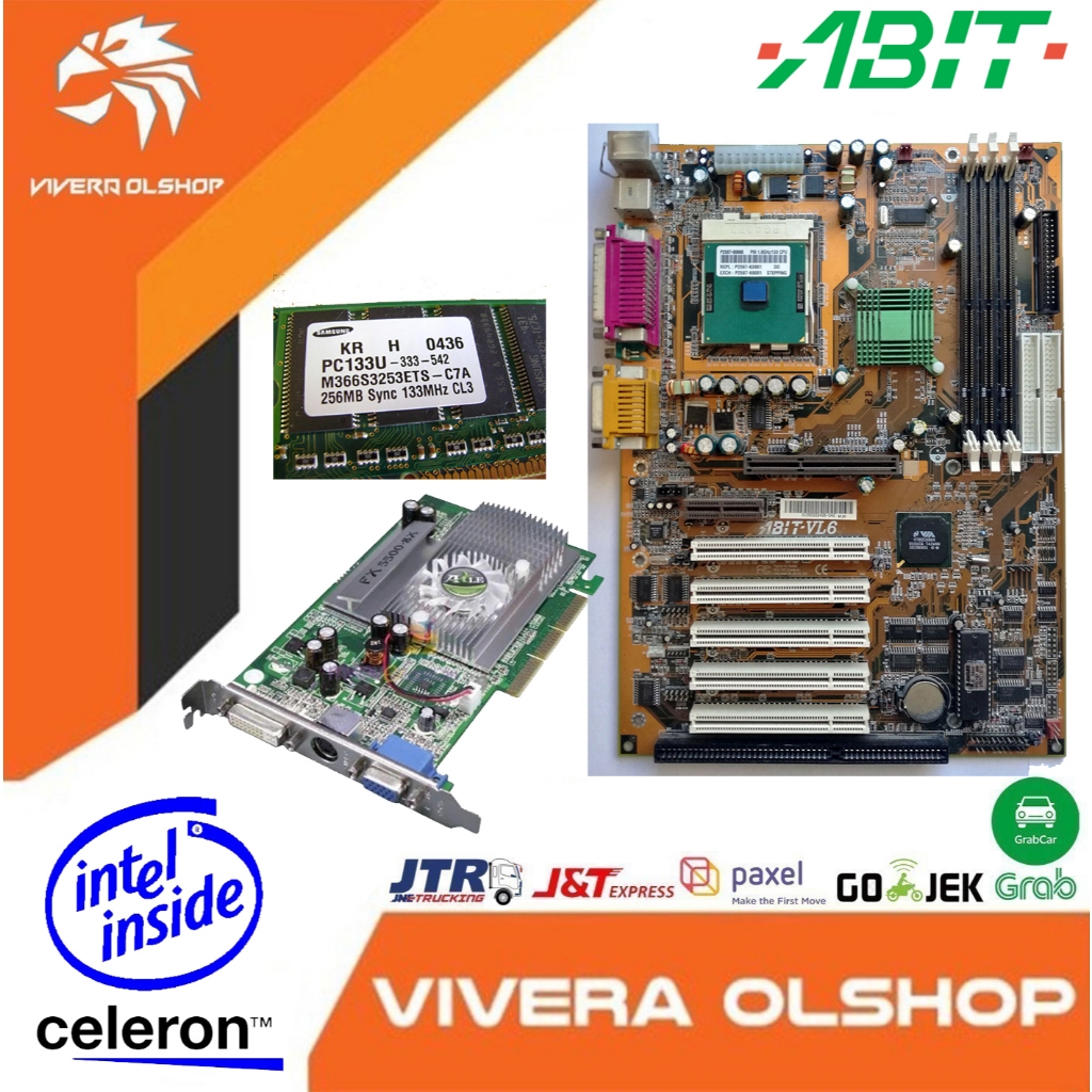 Pentium 3 Socket Celeron 566 + Vga Nvidia Geforce FX 5500 8x/128m + sdr 256+128mb
