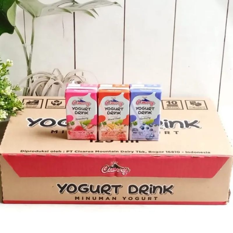 

Cimory Yogurt Drink 125ml blueberi strawberry mixed fruit harga per 1 dus isi 40 pcs
