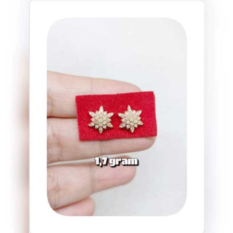 Berlian medan anting bintang laut kecil.