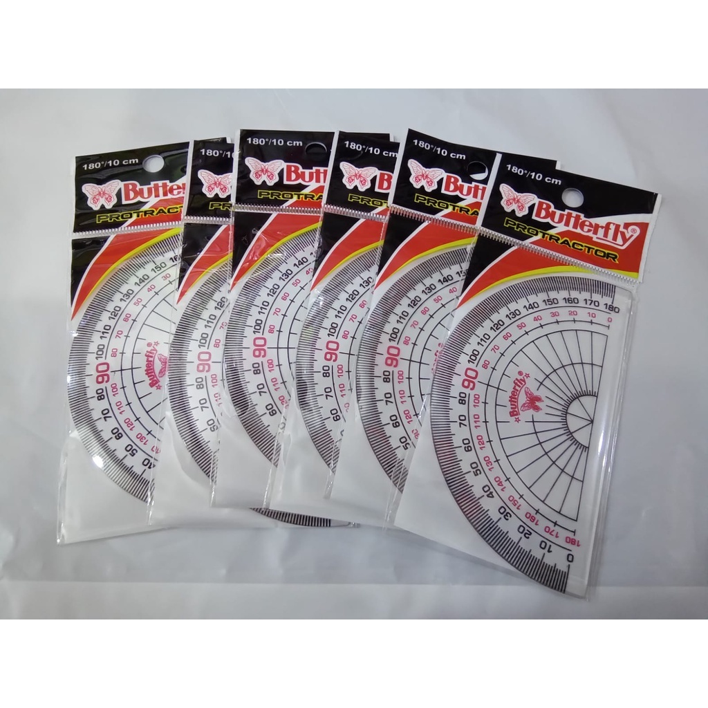 

Penggaris Busur Derajat Butterfly 180/10 cm Protractor No.4