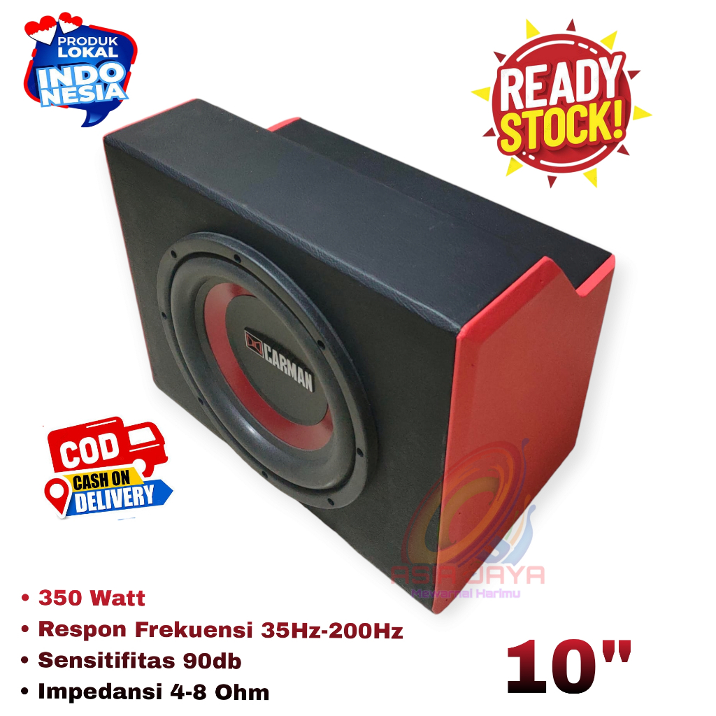 Subwoofer Pasif 10 Inch CM 1078 CARMAN 1078 Plus Box 10inch Untuk Mobil Canter
