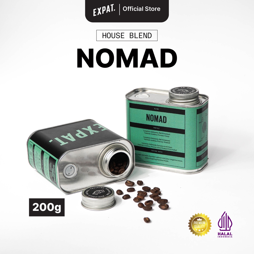 

Expat Roasters Specialty Coffee Nomad Espresso Blend Biji Kopi / bubuk kopi Arabika Kemasan 200gr