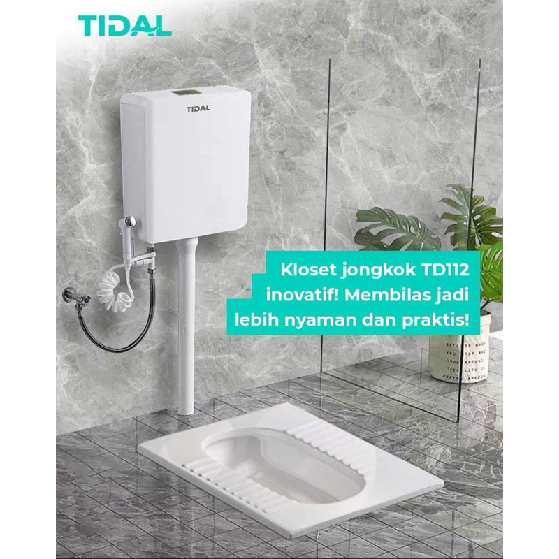 Set Kloset Toilet / Tidal Closet Jongkok Flush TD112 Otomatis tangki / Hanya Kirim tegal