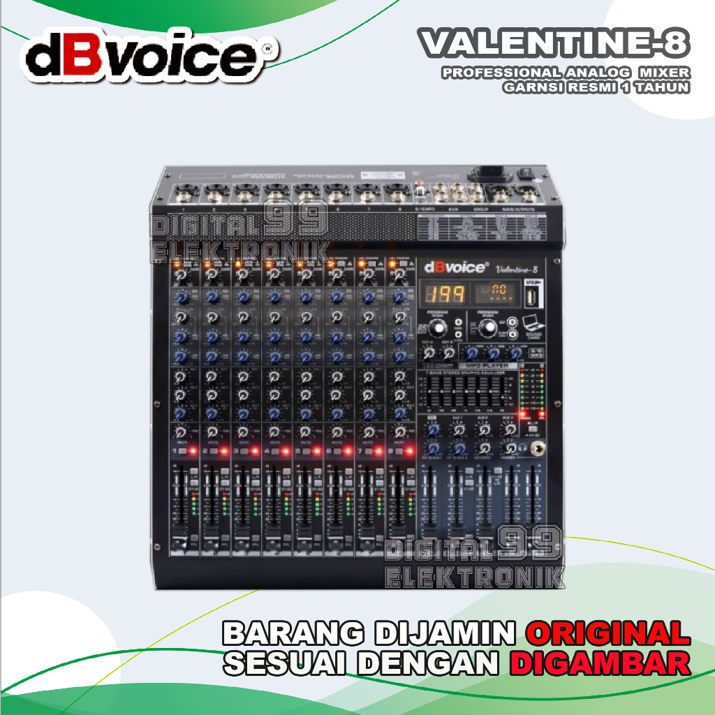 Mixer Audio 8 Channel DB VOICE Valentine 8 | Valentine8 | Valentine-8 Original
