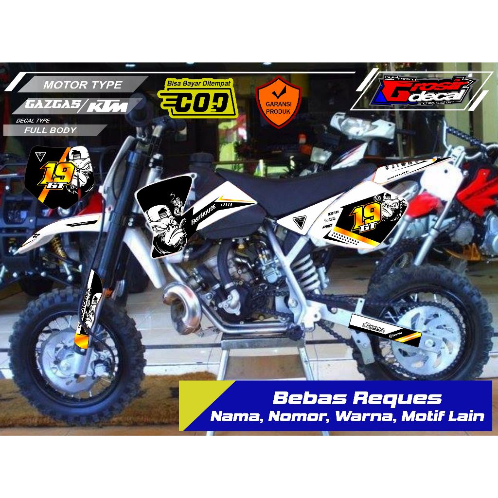 Sticker Striping Mini Trail NRG 50cc / KTM 50cc / Gazgas 50cc Full Body Bebas Reques