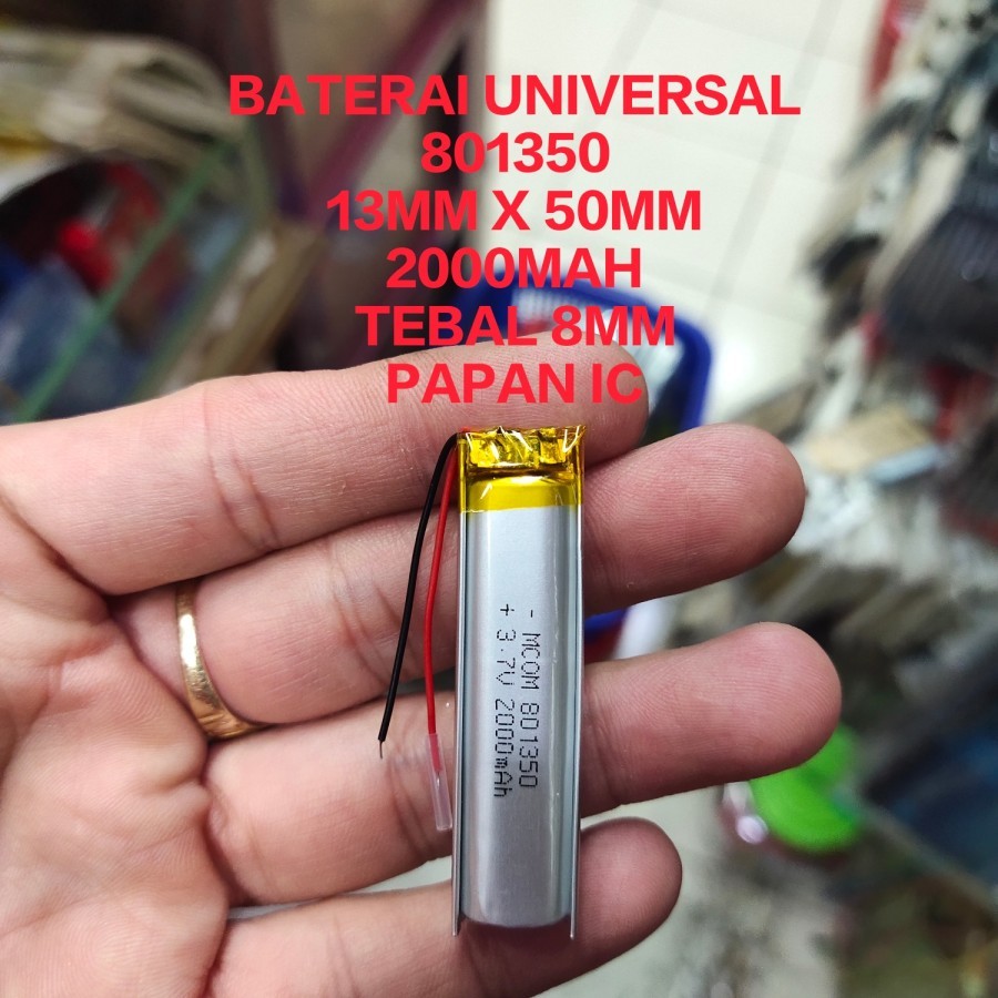BATERAI ELEKTRONIK 801350 UKURAN 13mm x 50mm KABEL 2 BATTERY UNIVERSAL