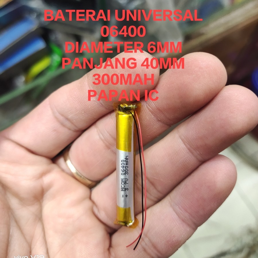 BATERAI ELEKTRONIK 06400 TABUNG DIAMETER 6MM X PANJANG 40MM KABEL 2