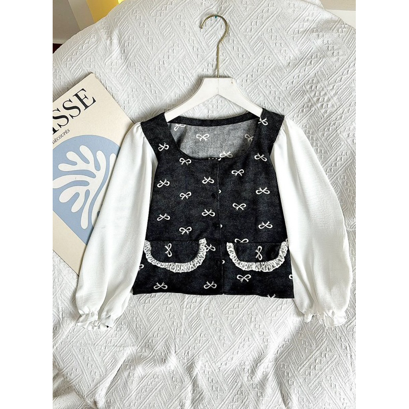 YZ3 GFS Pita Ribbon Blouse Suede Combi Crepe