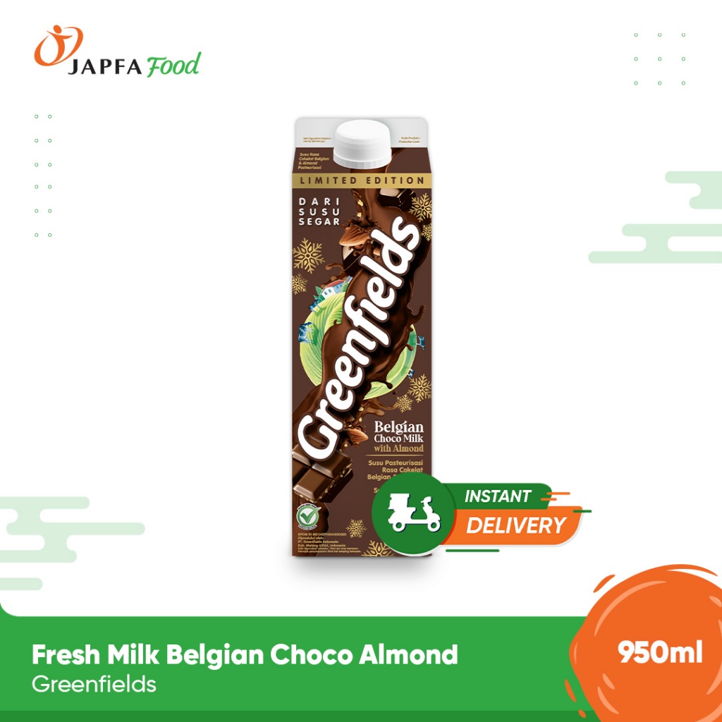 

Greenfields Fresh Milk Belgian Choco Almond 950ml - 100% Fresh Milk dari Greenfields Farm