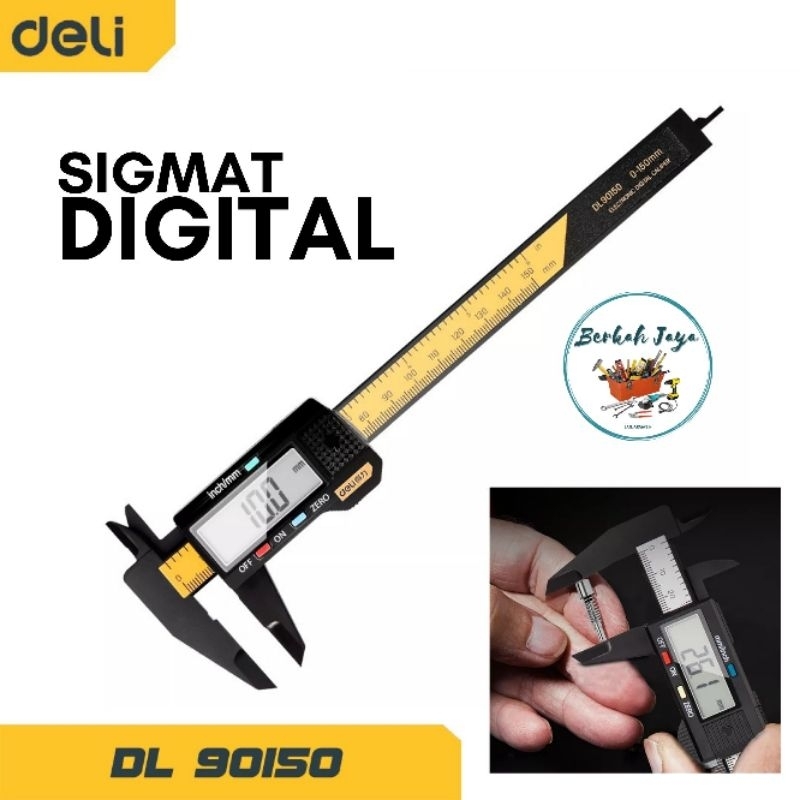 SIGMAT DIGITAL DELI Jangka Sorong Digital Kaliper / Sigmat Verniper Caliper 150 MM EDL90150