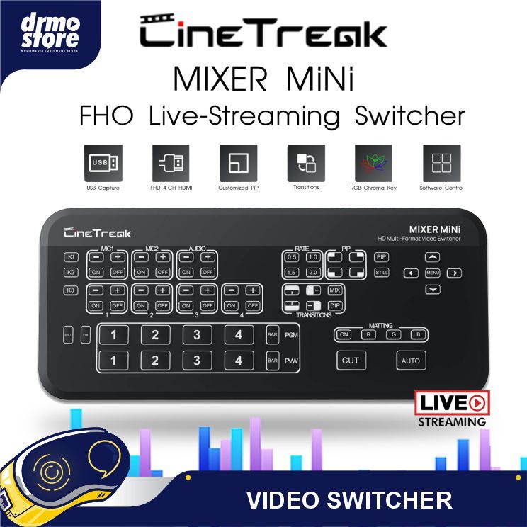 Cinetreak Mixer Mini FHD Video Switcher Live Streaming