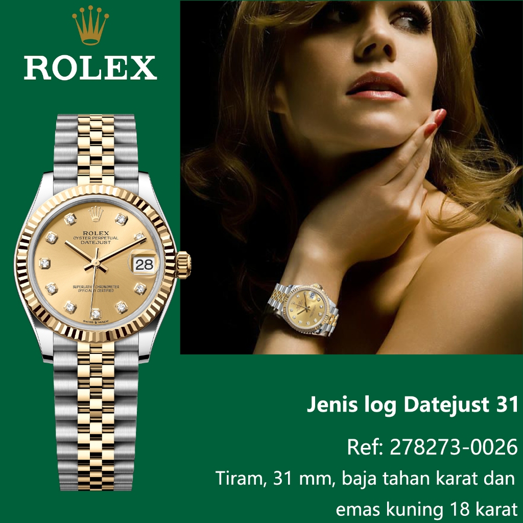 Rolex Asli Original 100%  Datejust M278273-0026 jam tangan Wanita otomatis Jam tangan mekanik Swiss