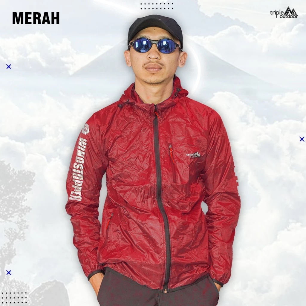 Jaket Running Windstopper Triple Outdoor - Jaket Ultralight - Packable Jaket